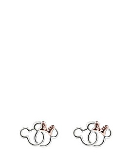 Silver Minnie Mouse Earring