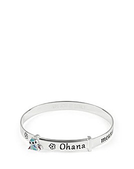 Stitch Sterling Silver Ohana Means Family Bangle