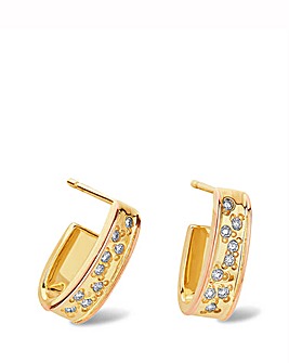 Clogau Cariad Sparkle Gold and Diamond Half Hoop Earrings