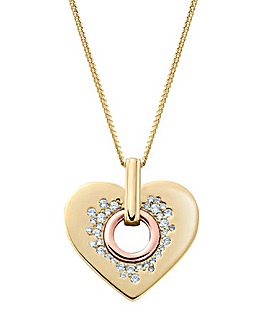 Clogau Cariad Sparkle Gold and Diamond Heart Pendant