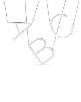 Sterling Silver Large Initial Necklace