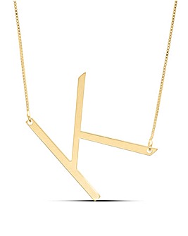 Gold Plated Large Initial Necklace