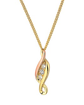 Clogau Past Present Future Gold and Diamond Pendant