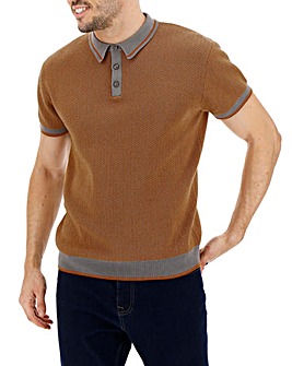 Toffee Short Sleeve Knitted Polo
