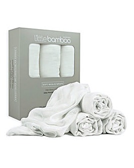 Little Bamboo Muslin Baby Wrap 3 Pack - Natural White
