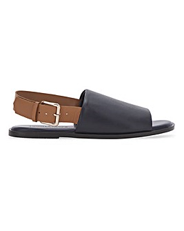 Leather Peep Toe Slingback Sandals Wide E Fit