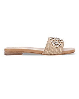 Beaded Mule Sandals Wide E Fit