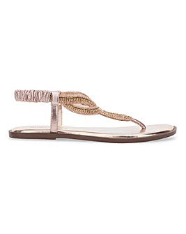 Leather Intertwined Toe Post Sandals Wide E Fit