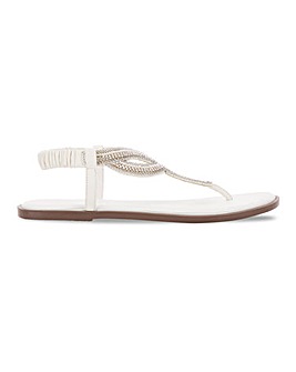 Leather Intertwined Toe Post Sandals Wide E Fit