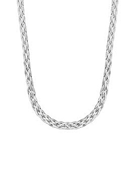 Simply Silver Recycled Sterling Silver 925 Herringbone Braided Necklace
