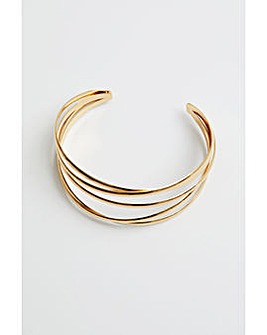 Jon Richard Recycled Gold Plated Polished Weave Cuff Bangle Bracelet