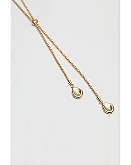 Mood Gold Polished Organic Nugget Rope Lariat Necklace
