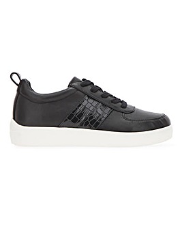 Lace Trainer with Croc Insert Wide E Fit