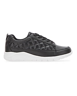 Lace Up Trainer with Quilting Wide E Fit