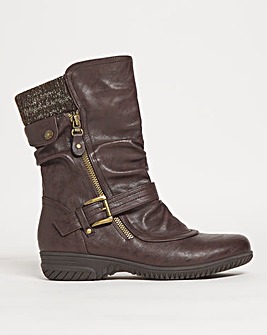 mid calf length boots wide fit