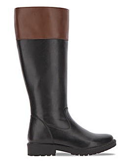 Cleated Sole Riding Boot Wide E Fit Super Curvy Calf