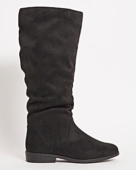 Microsuede High Leg Boots Wide E Fit Standard Calf