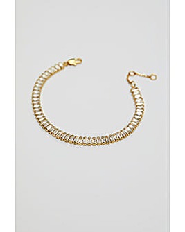 Inicio 14K Gold Plated Recycled Baguette Tennis Bracelet - Gift Pouch