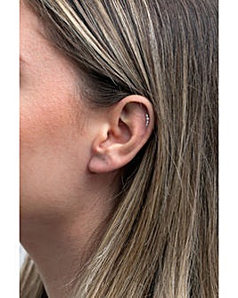 Inicio Silver Plated Recycled Cubic Zirconia Mini Ear Climber - Gift Pouch