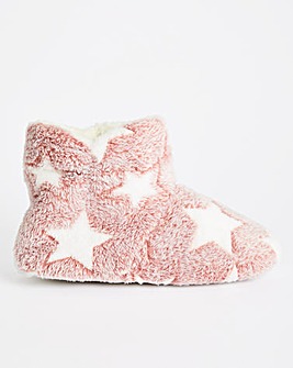 Bootee Star Print Slipper Wide E Fit