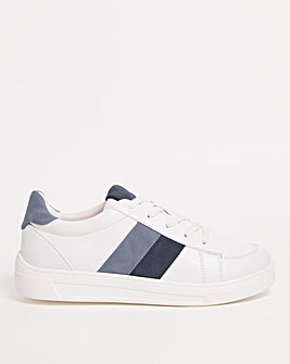 Lace Trainer With Stripe Detail Wide E Fit