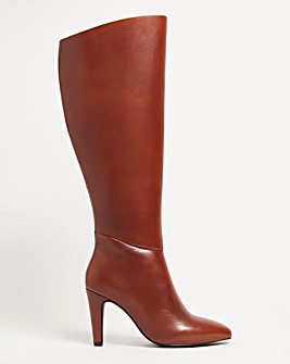 Leather High Leg Side Zip Boot Wide E Fit Standard Calf