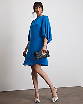 Joanna Hope Cobalt Balloon Sleeve Shift Dress