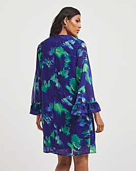 Joanna Hope Fluted Sleeve Shift Dress