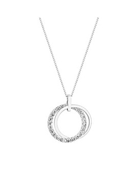Simply Silver Sterling Silver 925 White Cubic Zirconia Polished Pendant Necklace