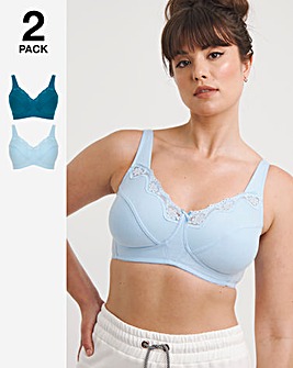 Pretty Secrets 2 Pack Sarah Full Cup Non Wired Bras