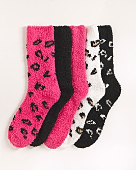 5 Pair Pack Fluffy Socks