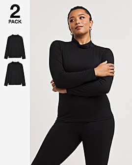 2 Pack Thermal Roll Neck Long Sleeve Tops