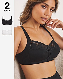2 Pack Elana Full Cup Front Fastening Bras