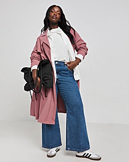 Pink Soft Ruched Sleeve Trench