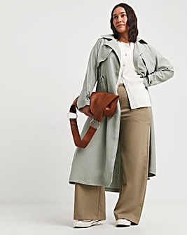 Sage Soft Adjustable Waist Trench