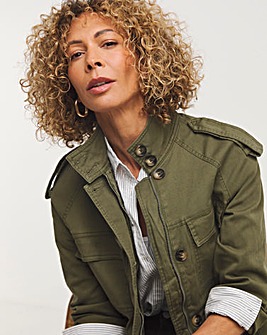 Khaki Relaxed Utility Jacket