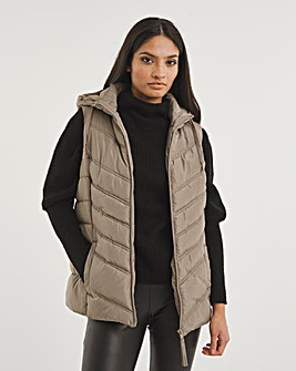 Taupe Water Resistant Puffer Gilet