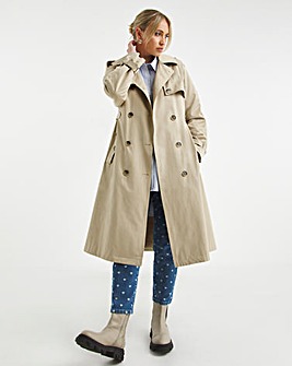 Camel Double Breasted Trench Coat