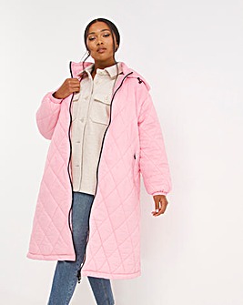 Pink Parachute Quilted Coat