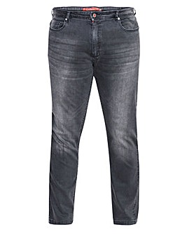 D555 Benson Dark Grey Tapered Fit Stretch Jeans