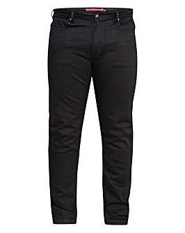 D555 Claude Black Tapered Fit Stretch Jeans