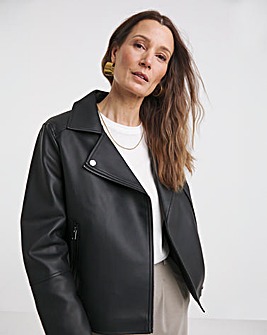 Black Faux Leather Biker Jacket