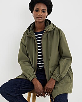 Khaki Short Shower Resistant Raincoat