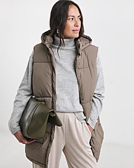 Taupe Hooded Leisure Gilet