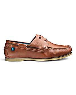 Leather Boat Shoes Wide Fit