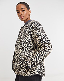 Leopard Print Quilted Jacket