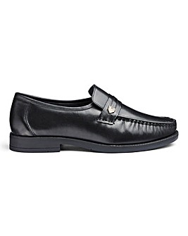 Leather Slip On Shoes Wide Fit