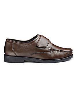 Easy Fasten Leather Moccasin Wide Fit
