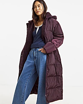 Wine Maxi Padded Coat