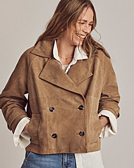Anthology Sand Suede Short Trench Jacket